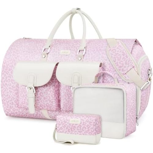 Garment Duffel Bag for Travel - ITIEZY Convertible Carry on Garment Duffel Travel Bag for Women Men Large Weekender Bag with Shoes Pouch 2 in 1 Hanging Suit Travel Duffel Bag 3pcs Set