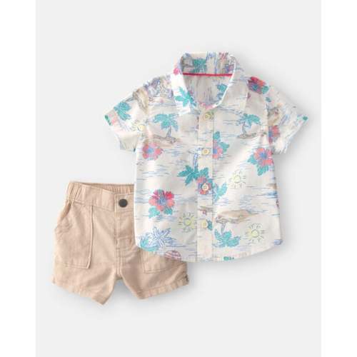 Baby Boy 2-Piece Tropical Beach Short-Sleeve Top & Pant Set | Carter's