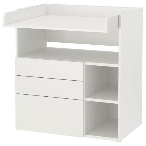 SMÅSTAD Changing table - white white/with 3 drawers 90x79x100 cm