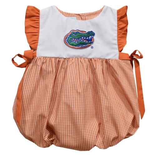 Florida Gators Vive La Fete Girls Infant Gingham Puffy Bubble Dress - Orange