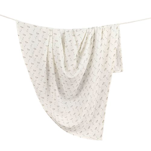 Avery Poppy 100% Organic Cotton Muslin Swaddle Blanket