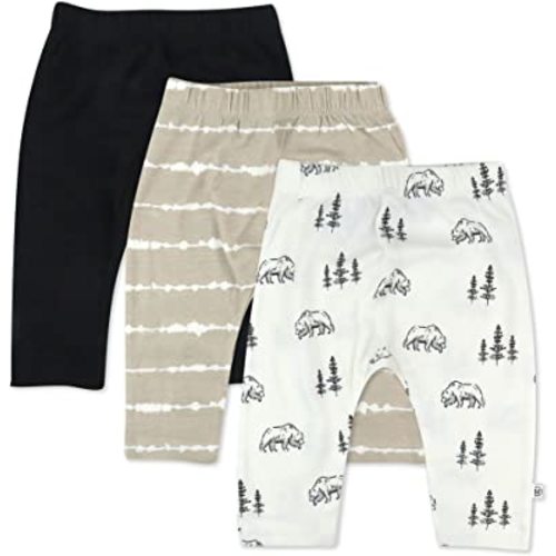 HonestBaby Girls Organic Cotton Cuff-Less Harem Pants Multipack