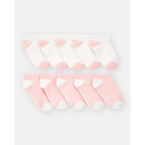 Toddler Girl 10-Pack No Show Socks - Pink/White | Carter's