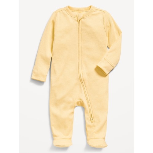 Textured Ribbed 2-Way-Zip Sleep & Play Footed One-Piece for Baby