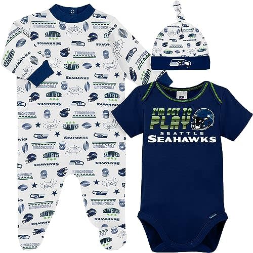 Gerber NFL Baby 3-Piece Footed Sleep and Play and Bodysuit Gift Set