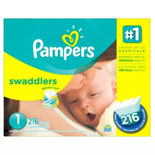 Pampers Swaddlers Diapers Economy Plus Pack (Select Size), Size: Size 1 (216 Count)