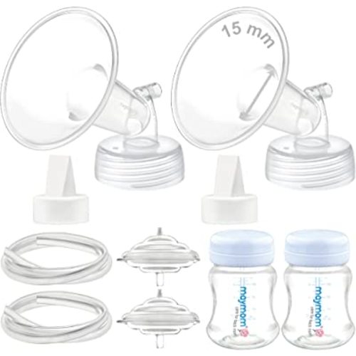 Maymom Pump Parts Compatible with Spectra S2 S1 Replacement Kit, 15mm Flange Valve Tube Bottle Backflow Protector, Not Original Spectra S2 Replacement Pump Parts Duckbill Valve Bottle