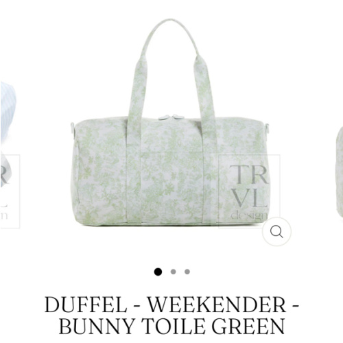 Duffel - Weekender - Bunny Toile Green