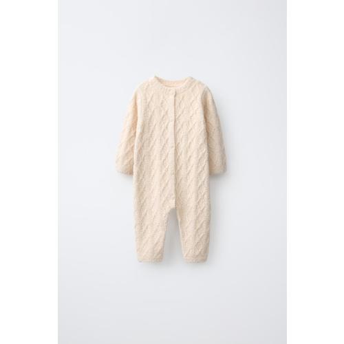 CABLE-KNIT LONG JUMPSUIT - Ecru | ZARA United States