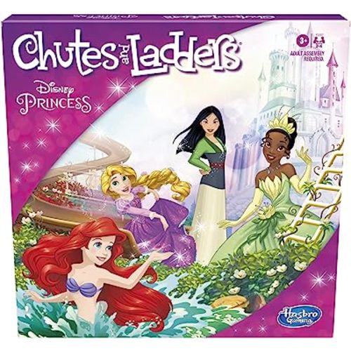 Hasbro Gaming Chutes and Ladders: Disney Princess Edition Board Game for Kids Ages 3 and Up, Preschool Game for 2-4 Players (Amazon Exclusive)