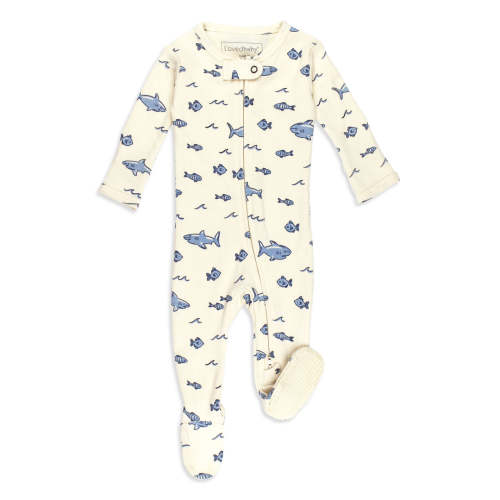 Shark | Organic Zipper Footie – L'ovedbaby