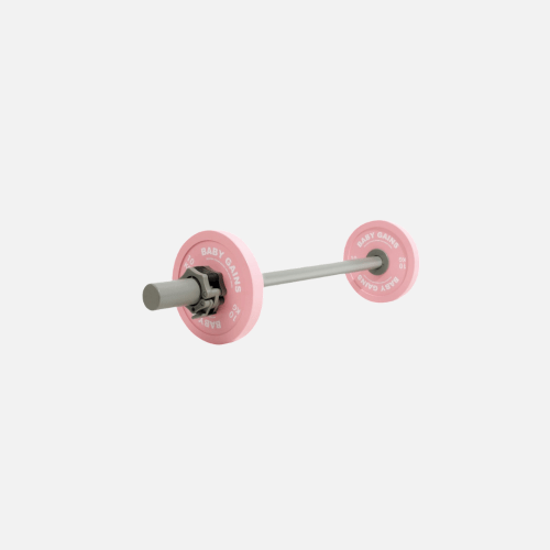 Kids Pink Wooden Starter Barbell Set