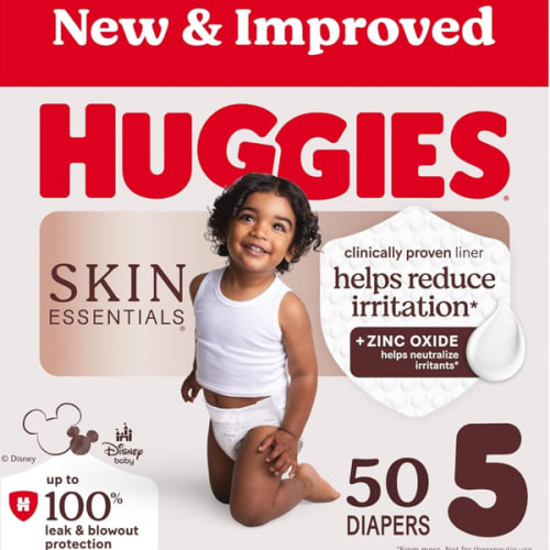 Huggies Size 5 Diapers, Skin Essentials Baby Diapers