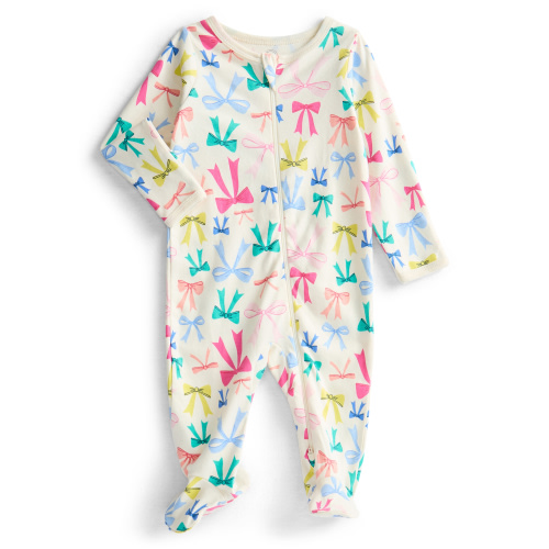 Wonder Nation Baby Boys or Girls Zip Front Footed Pajamas, Sizes Preemieie-6/9 Months