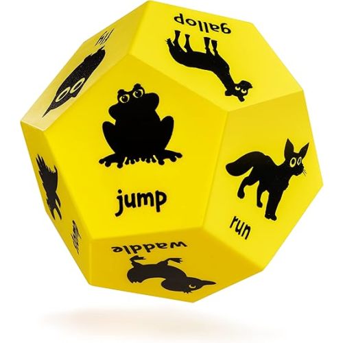Animal Exercise Dice - Kids Exercise Equipment, Gross Motor Toys for Toddlers 3-5 & Physical Education Equipment, Recess Toys for Elementary Outside or Indoor Physical Activities for Kids