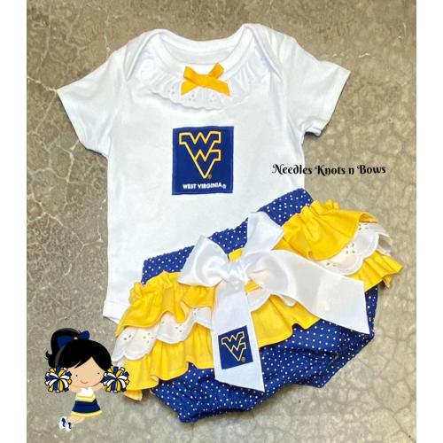 College Outfit, Girls Collegiate Outfits for Baby / Toddler, Most Colleges Available, College Sports Team Outfit, Sizes 0/3 Months - Size 4