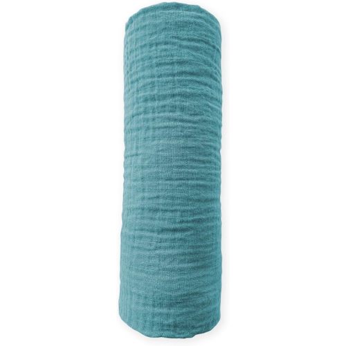 SwaddleDesigns Cotton Muslin Swaddle Blanket, Receiving Blanket for Baby Boys & Girls, Best Registry Gift, 46x46 inches, Teal
