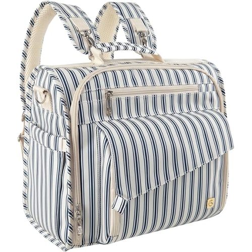 ALLCAMP Diaper Backpack, Waterproof Large Capacity Baby Bag, Multi-Function Nappy Bag with Stroller Hooks, Convertible Tote