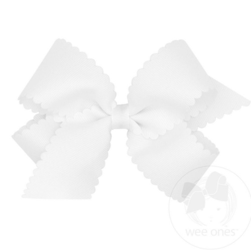 Medium Grosgrain Hair Bow with Scalloped Edge