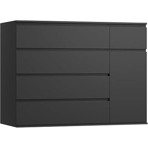 FOTOSOK Black Dresser, Dresser for Bedroom, Wide Chest of Drawers