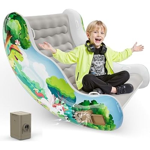 Sensory Chair for Kids, Inflatable Rocking Chair for Kids with Autism & ADHD, Air Cloud Rocker for Toddler as 3 4 5 6 7 8 Year Old Boy Girl Gifts, Autism Sensory Products Training Body Coordination