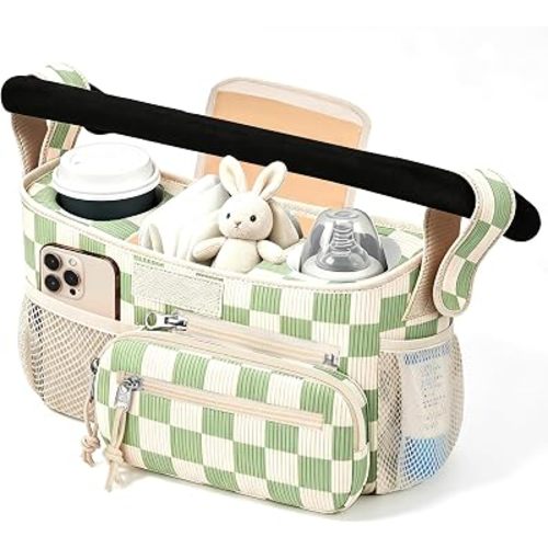 Universal Stroller Organizer, Stroller Caddy with Cup Holder