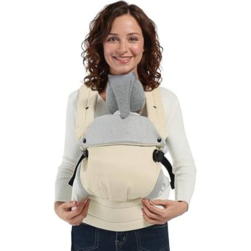 MISSWISDOM Baby Carrier Newborn to Toddler, Adjustable Toddler Carrier, Baby Holder Carrier, Kangaroo Infant Carriers with Widen Shoulder Straps, Beige