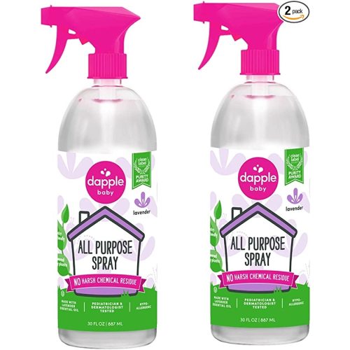 Dapple Baby All Purpose Cleaning Spray, Plant-Based, Hypoallergenic, 1 Pump Included, Lavender, 30 Ounce (Pack of 2) - 30 Fl Oz (Pack of 2)