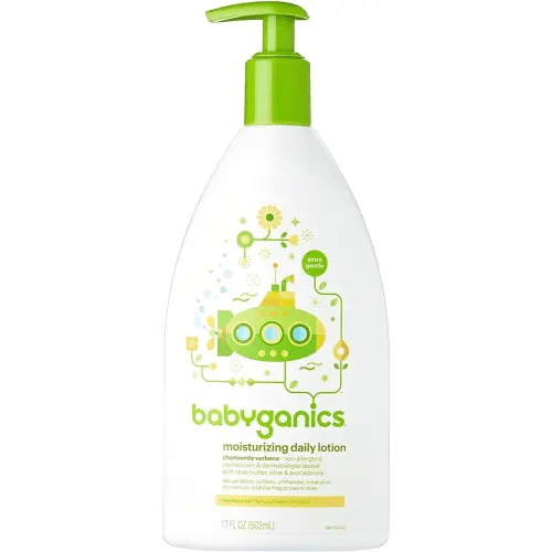 Babyganics Extra Gentle Moisturizing Daily Lotion, Chamomile Verbena, 17 Fluid Ounce (502 ml)