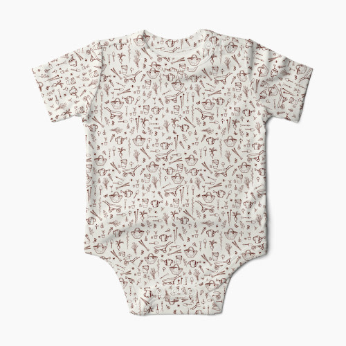 Goumikids Organic Short-Sleeve Bodysuit - Garden, 3-6 Months
