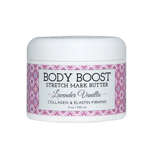 Body Boost Lavender Vanilla Stretch Mark Butter 8 oz.- Helps Treat Stretch Marks and Scars- Pregnancy and Nursing Safe- with Shea Butter