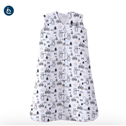 Bears And Bicycle Cotton Wearable Baby Blanket Small | HALO