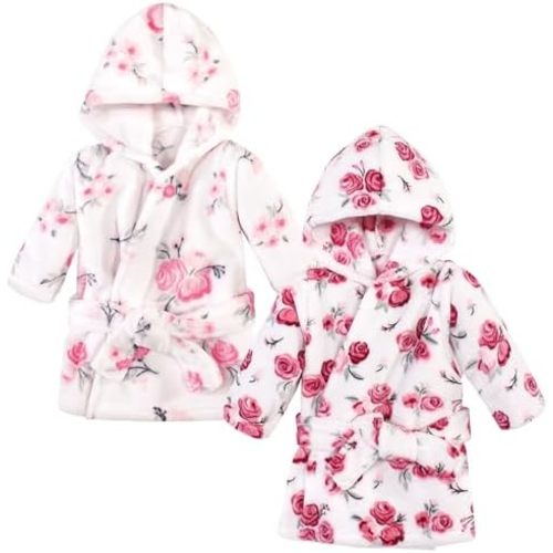 Hudson Baby unisex-baby 2pc Plush Animal Face Bathrobe