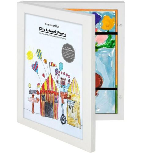 Americanflat 8.5x11 Front Loading Kids Art Frame - White