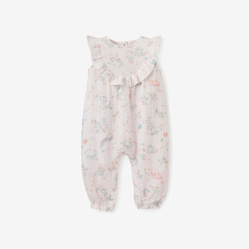 Sea Magic Sleeveless Organic Muslin Jumpsuit PINK / 3-6M