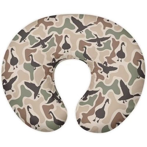 XYZCANDO Brown Duck Camouflage Feeding Pillow Cover Soft Stretchable Case for Nursing Support Pillow for Baby Newborn Infant Nursing Stuff Fits Standard Nursing Pillows