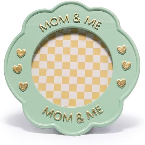 Hodao Baby Photo Frame - Green Flower Resin Design, Small Tabletop Keepsake, First Mother’s Day Gift for New Mom, Baby Girl Nursery Decor (4x4, Green)