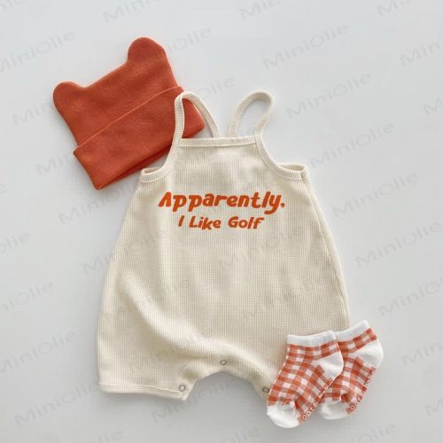 APPARENTLY I LIKE GOLF Baby Waffle Romper