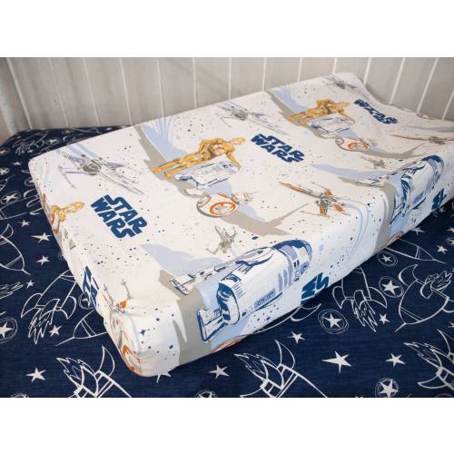 Baby Bedding Changing Pad Cover, Nursing Pillow Cover, Fitted Sheet - Boy Girl Star Space Droid Space Ship Room Décor - Nursery Décor
