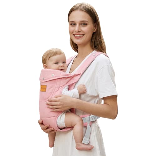 Baby Carrier Newborn to Toddler(7-30lbs), Toddler Carrier Baby Holder Carrier with Adjustable Shoulder Strap, Chest Carriers, Pink