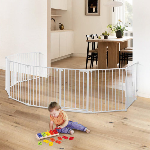 Toocapro Baby Safety Gate Free Standing 8 Panels Pet Gates Foldable Play Yard & Reviews | Wayfair
