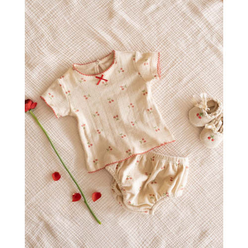 Pointelle Bloomer Set in Cherries