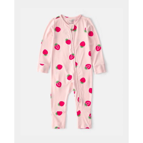 Baby Girl Strawberry PurelySoft Sleep & Play Pajama - Pink | Carter's