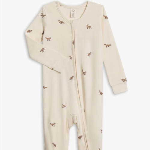 Colored Organics Baby Zip-Up Footed Sleeper with 2-Way Zipper - Newborn Organic Cotton Pajamas