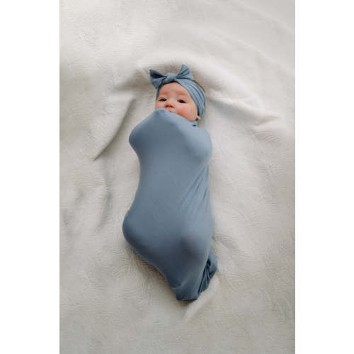 Baby Swaddle Bow  Set: Periwinkle Blue