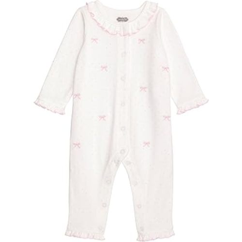 Mud Pie Baby Girl Embroidered Bow One Piece