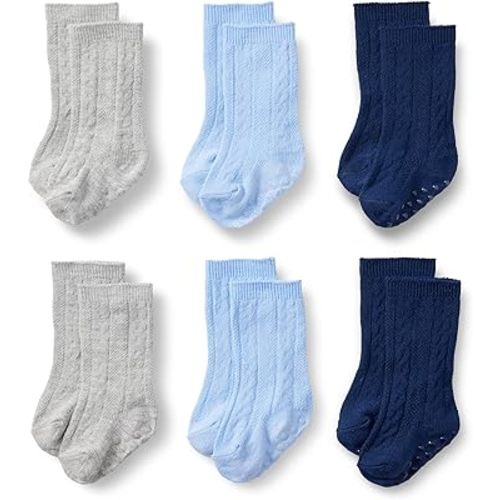 Amazon Essentials x Sofia Grainge Unisex Toddlers and Babies' Cable Knit Knee-High Socks, 6 Pairs