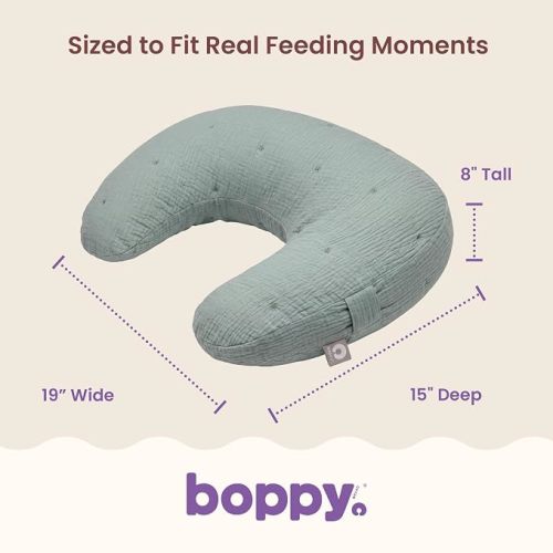 Boppy Nursing Pillow, Cotton Muslin Ergonomic Breastfeeding Support Pillow