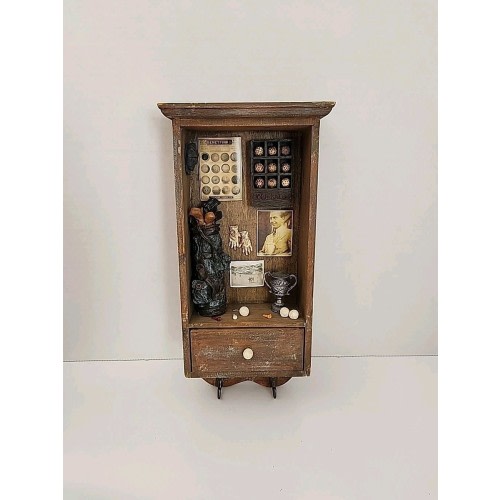Vintage Golf History Diorama Framed Shadow Box 5.5” X 12” Golf Wall Decor Hanger