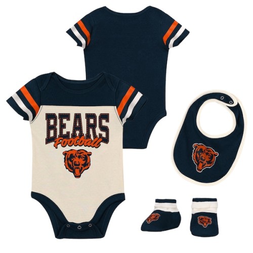Infant & Newborn Outerstuff Chicago Bears Up One Three-Piece Bodysuit, Bib & Booties Set